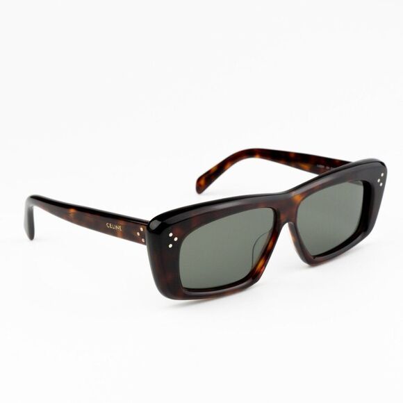 NEW Celine CL40259I 52N Havana Green Rectangle Unisex Sunglasses CL 40259I
